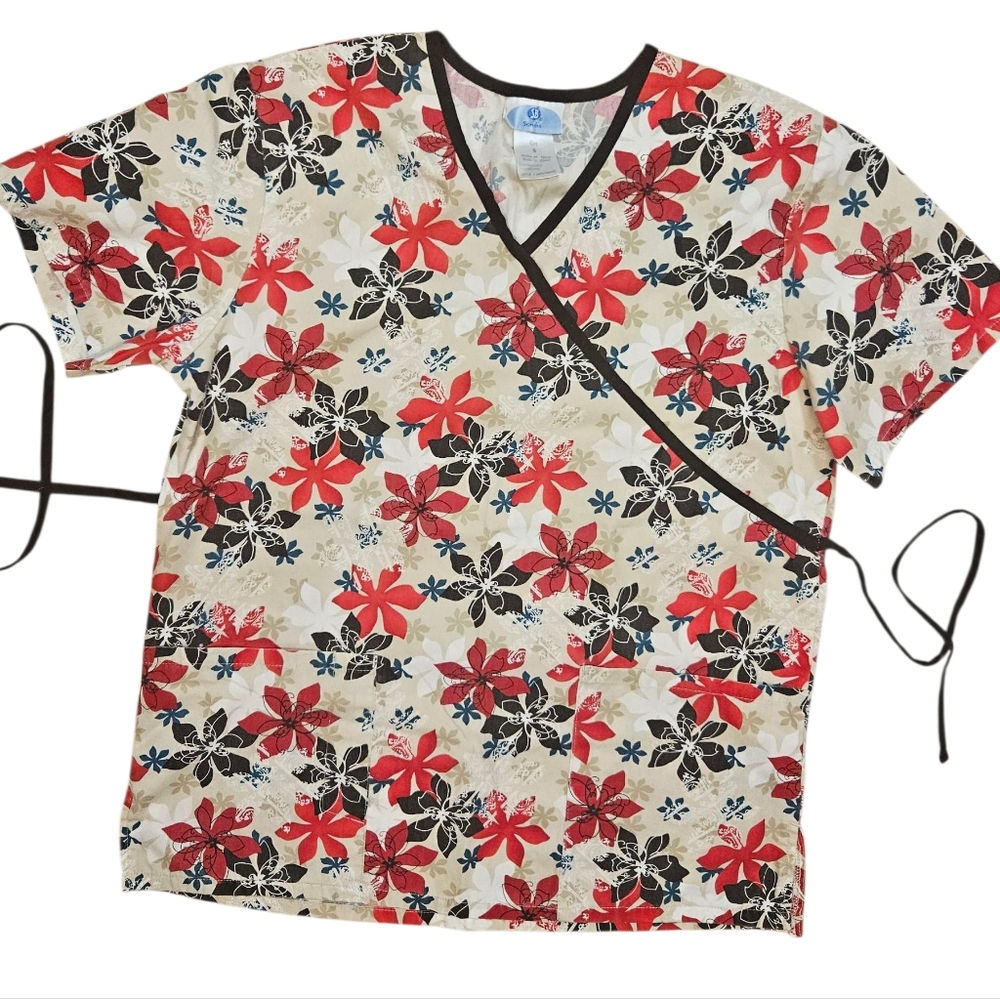 Flowers Small Scrub Top